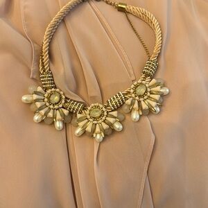 Elegant Pearl and blush Statement Necklace